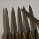 Set of 6 Scandinavian table knives, stainless steel blade, teak handle.