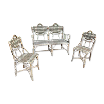 Rattan and bamboo set