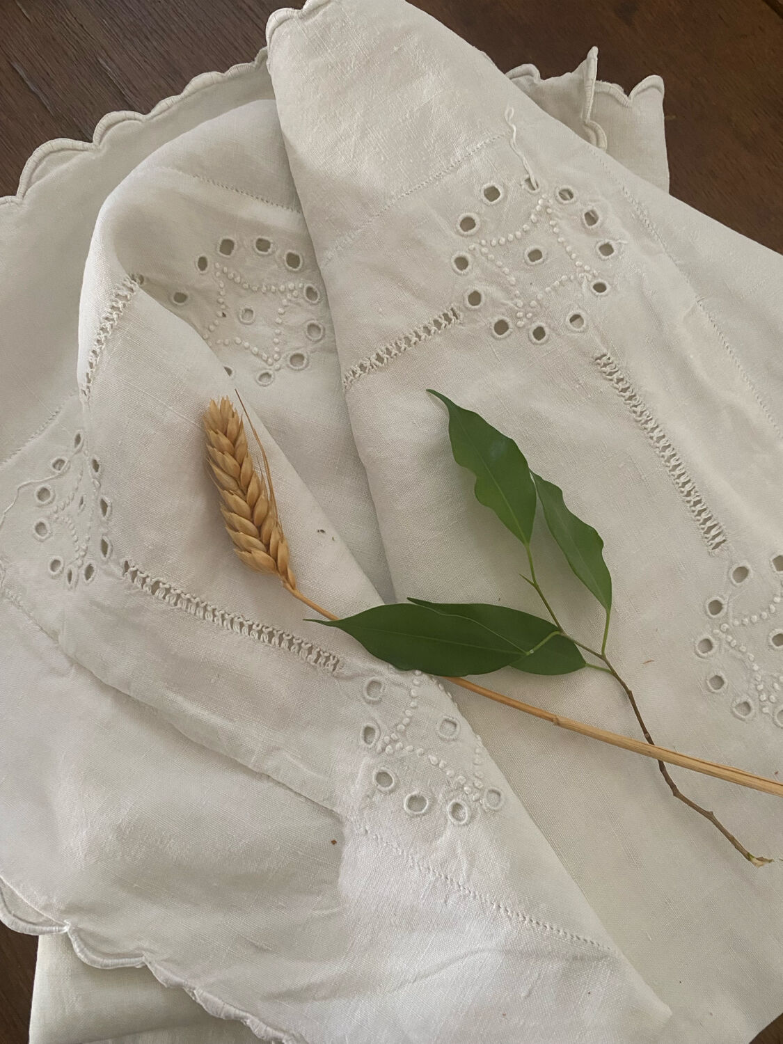 Embroidered openwork pillowcase, early 20th century.