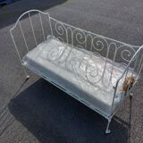 Wrought iron sofa bed + mattress + 2 sheets