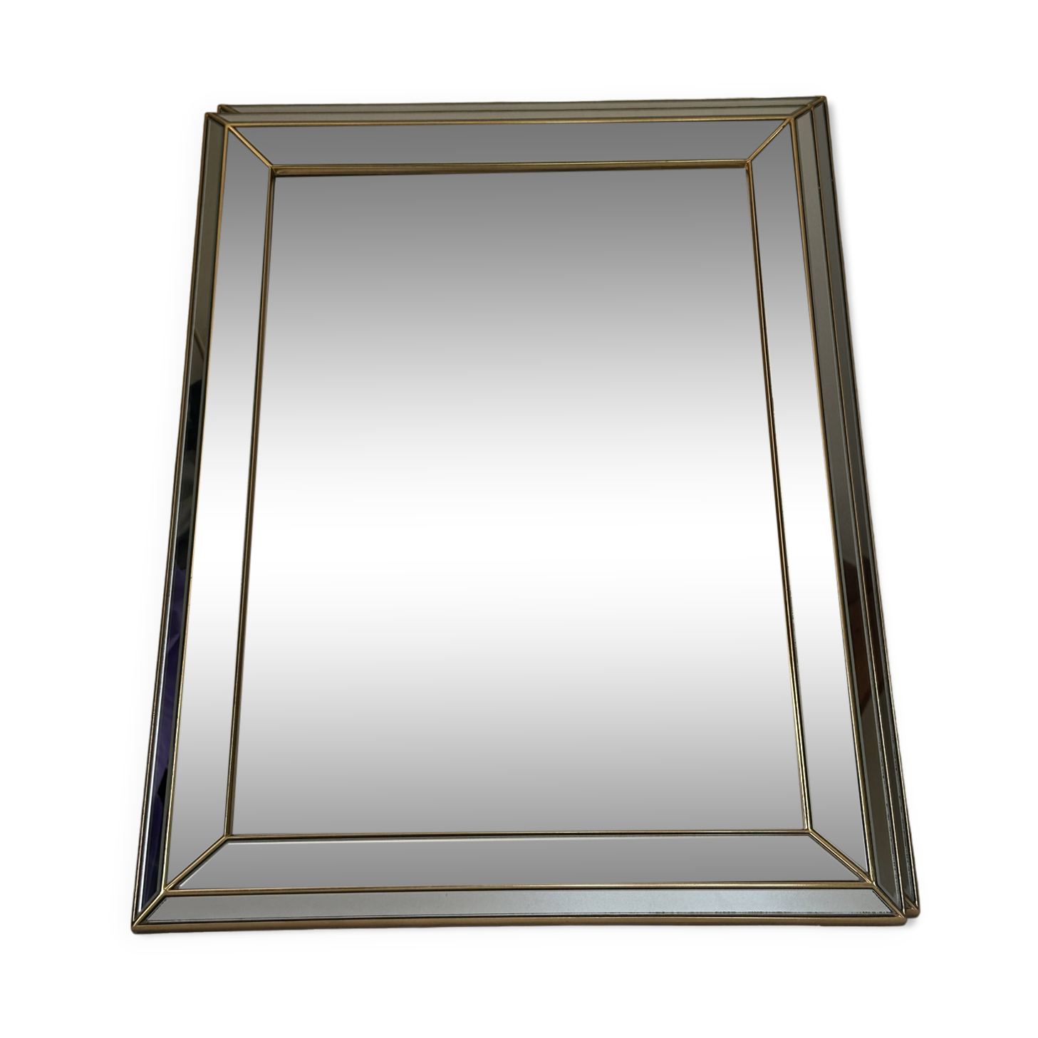 Mirror with glazing beads, Deknudt design, Belgium, 1970s