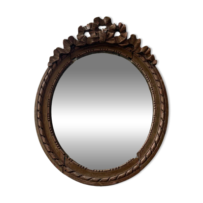 Miroir oval noeud Louis XVI ancien