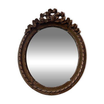 Miroir oval noeud Louis XVI ancien