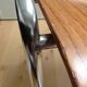 Multiplied wooden chair and chrome feet, vintage 60/70s