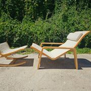 Pulkka lounge chair pair with ottoman by Ilmari Lappalainen for IKEA