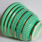Ceramic pot cover in Art-Deco slurry