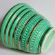 Ceramic pot cover in Art-Deco slurry