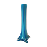 Murano glass vase, vintage blue soliflore