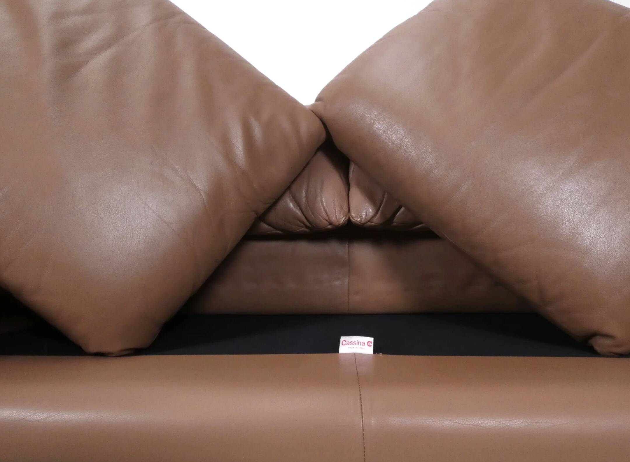 Cassina Maralunga 2 seater in mocca colored leather