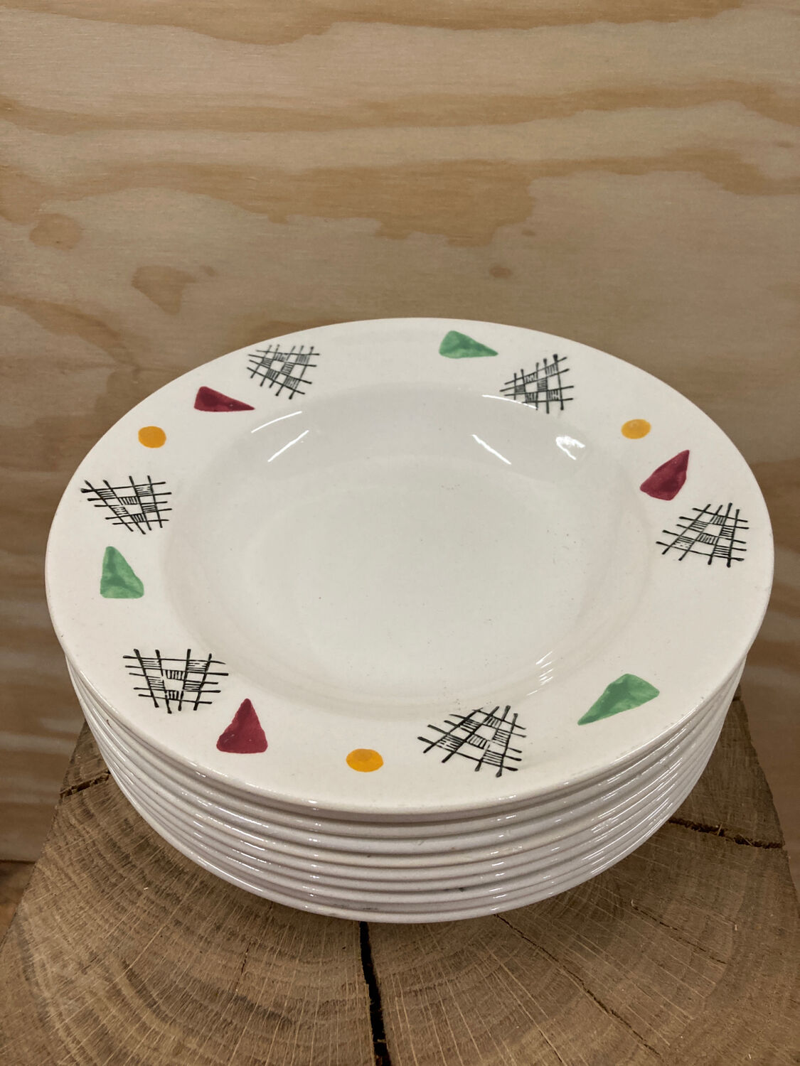 10 soup plates 1960/1970 vintage Gien model Montbouy