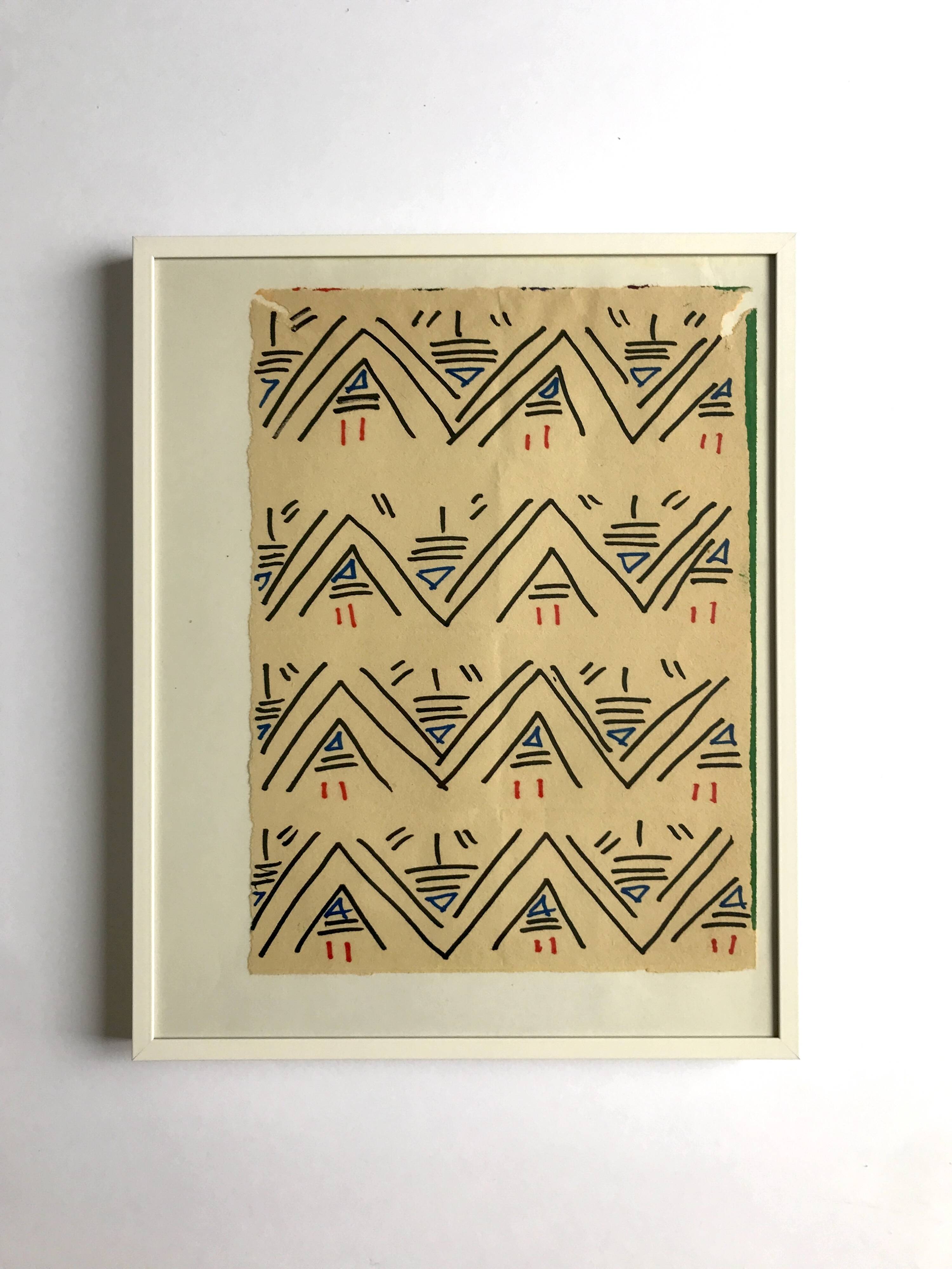 Elie dayan, untitled (abstract composition 6). felt pen on paper