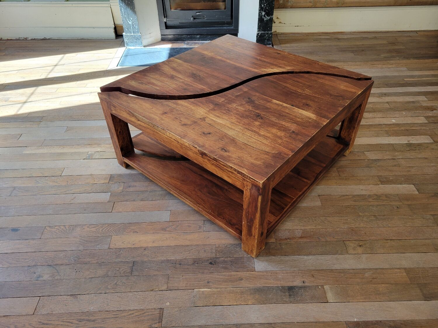 Table basse en 2 parties, vers 1970