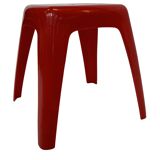 Vintage Space age plastic stool table mid century red plant stand