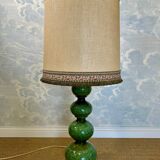 Green ceramic sun lamp/table, Kaiser Leuchten, Germany, 1960s elegance.