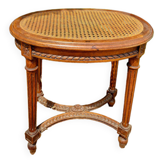 Tabouret de piano canné style Louis XVI