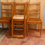 Set of 4 chairs period Reconstruction, solid wood