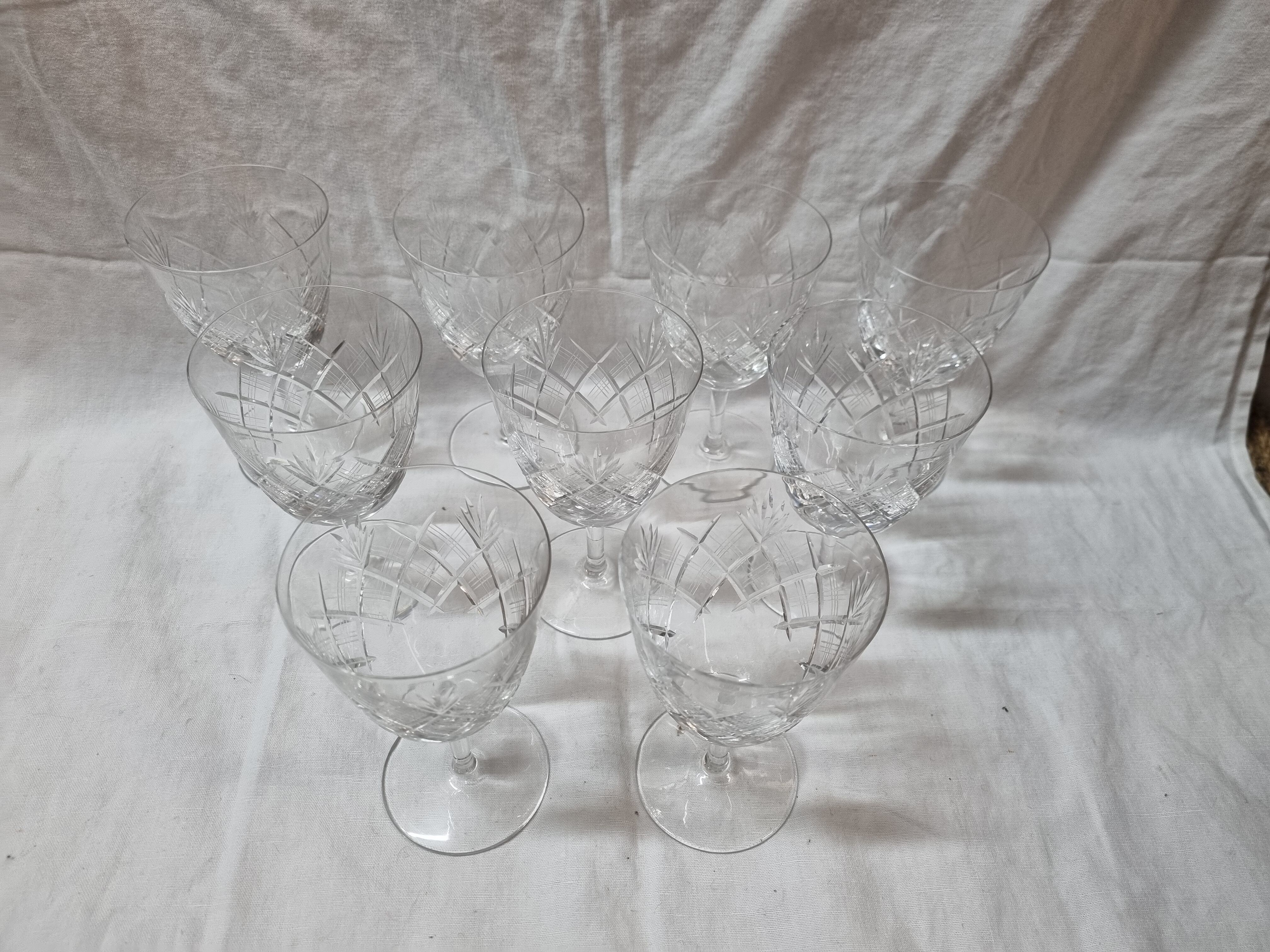 9 crystal wine glasses from 1980
