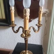 Antique 3-light table lamp in bronze in the Louis XVI style - 2 kg