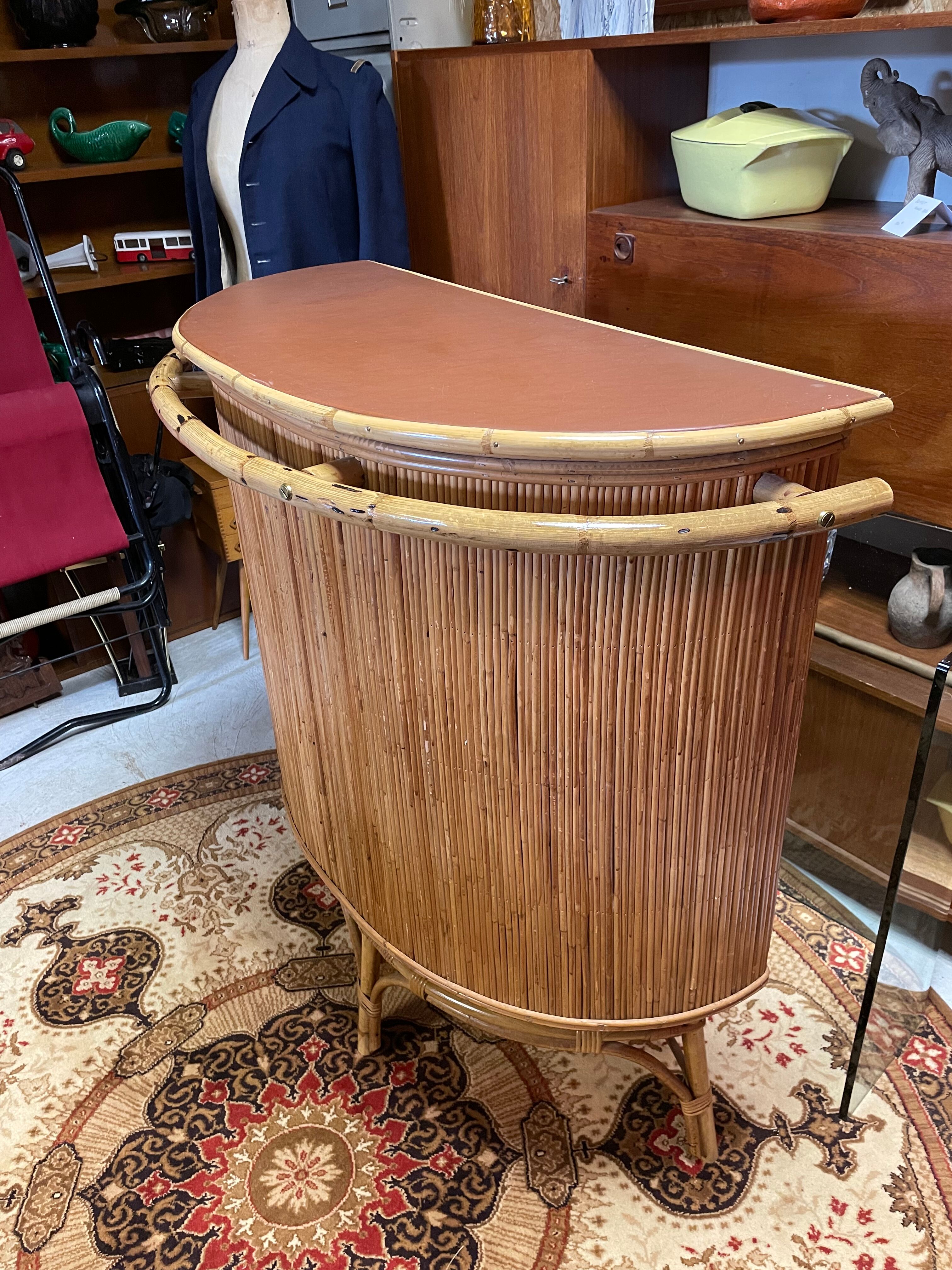 Rattan & bamboo bar vintage year 50/60