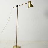 Scandinavian brass floor lamp with adjustable arm
