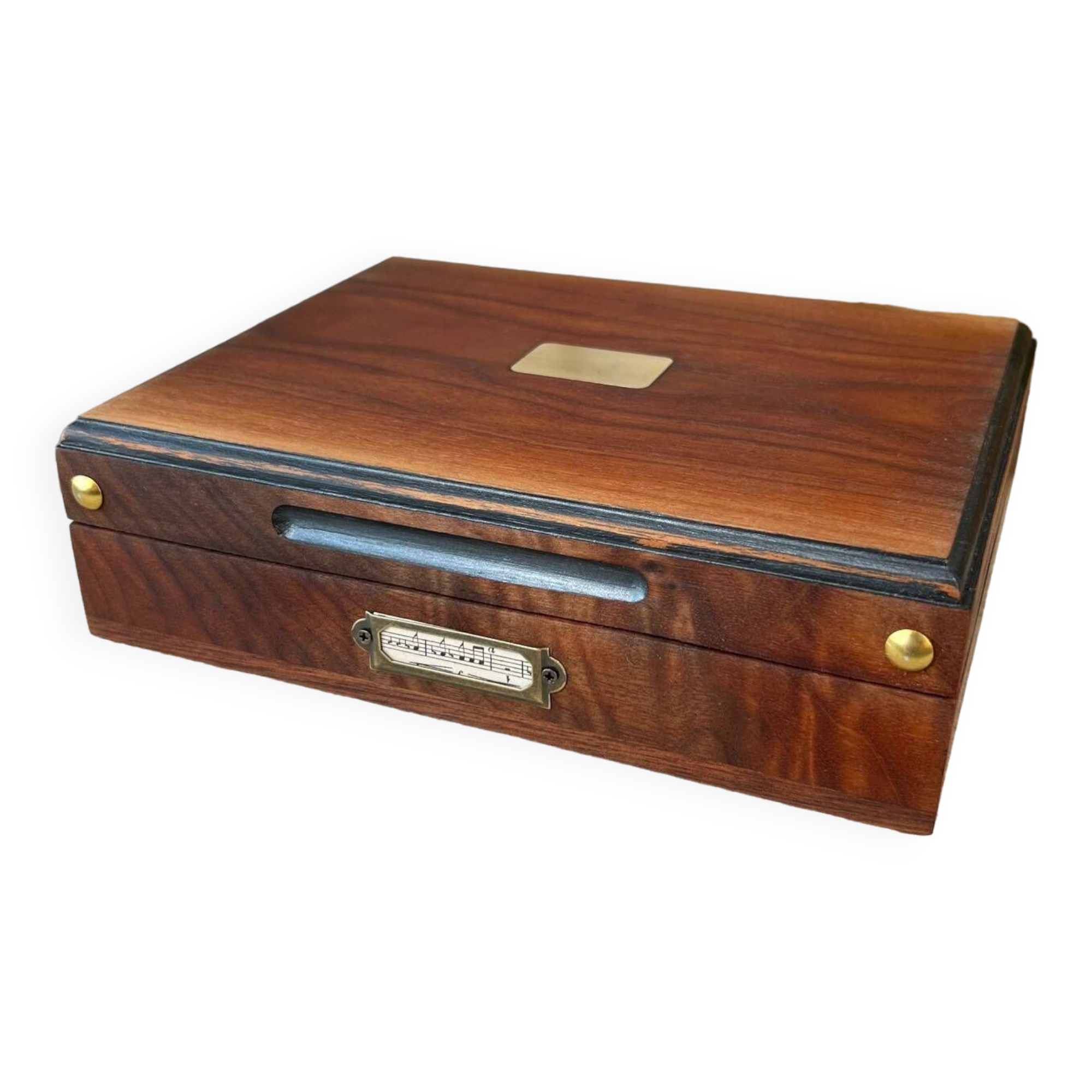 Wooden and brass box