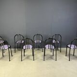 Set of Nr 222 chairs by Robert Mallet-Stevens, 1980s, Set of 8