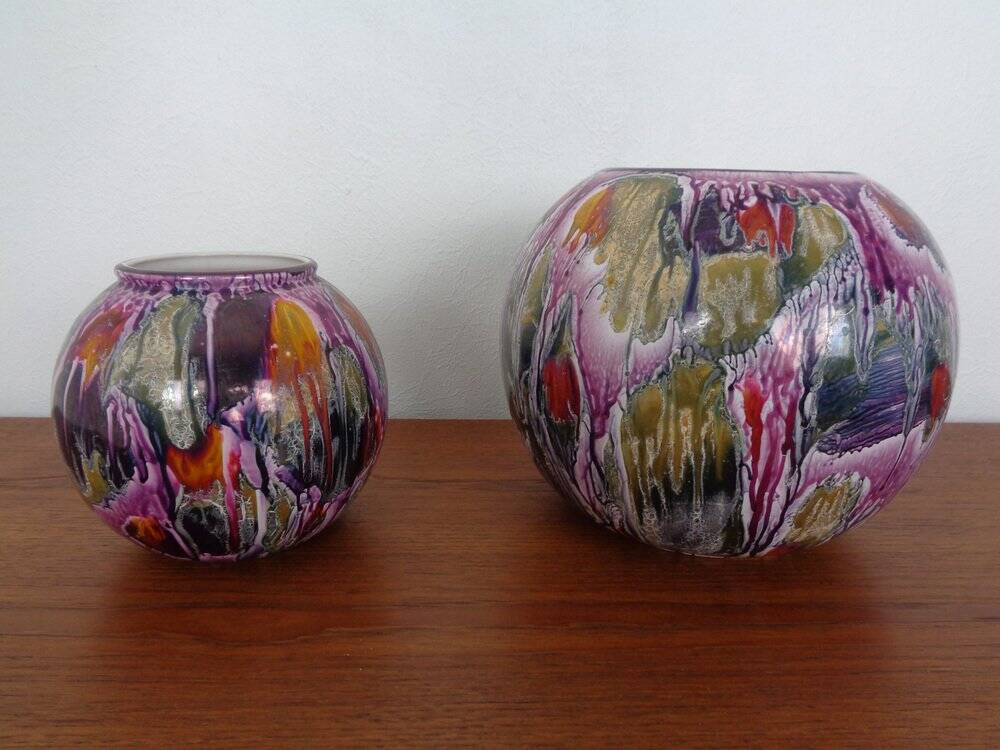 Ceramic vases 508-20 and 504-15 from Scheurich, 1970s, set of 2.