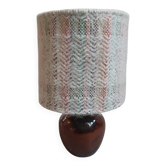 Ceramic and wool lamp, signed.
