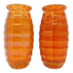 Paire Vases Art Déco Josef Invald Carnival Marigold Orange Irisé Jacobean