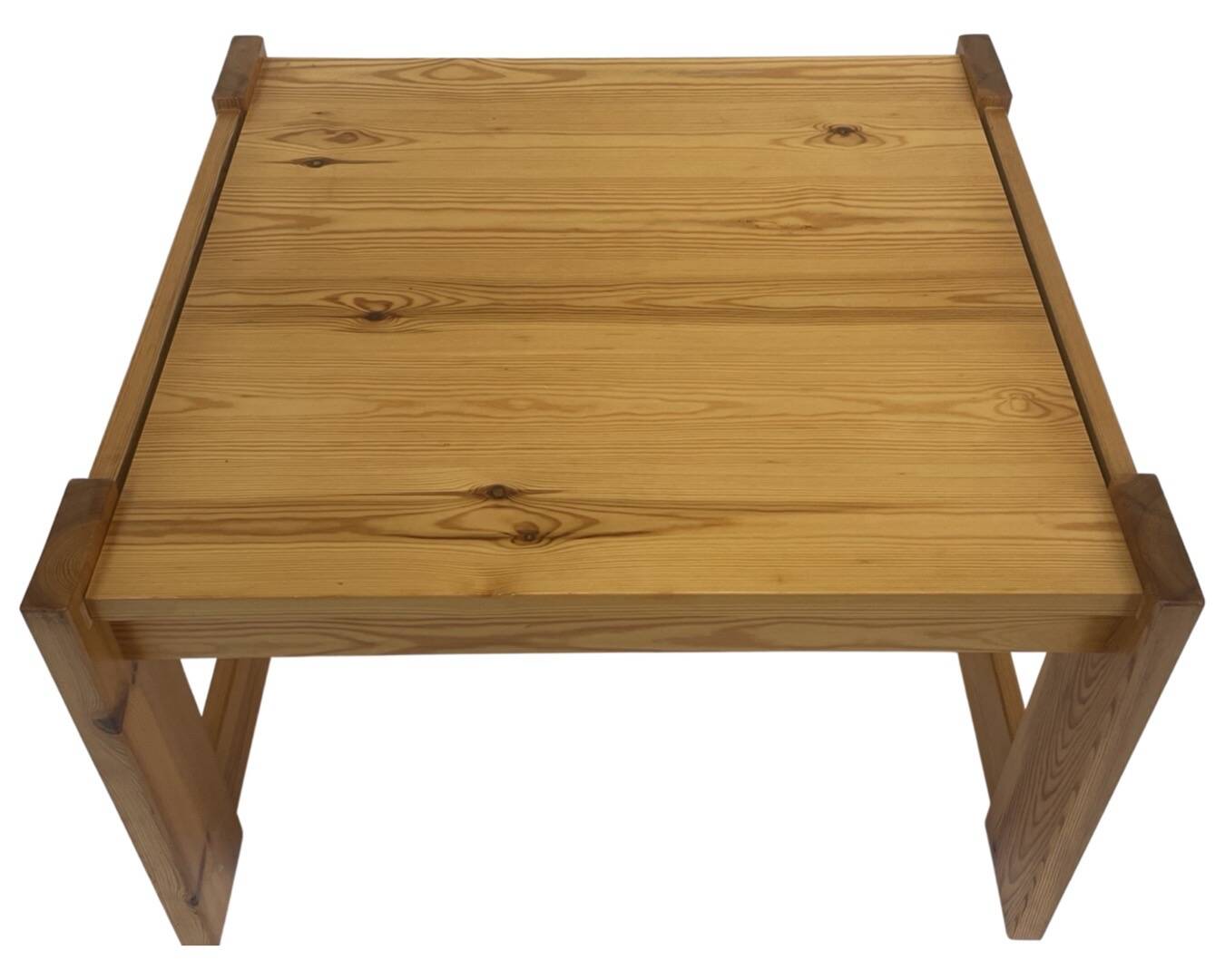 Vintage coffee table pinewood minimalist 1970s