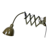 Green Industrial Military Gooseneck Scissor Wall Lamp from Elektroinstala,