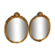 Paire de miroirs oval  doré vintage
