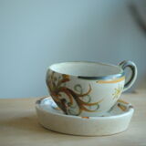 Cup and saucer from the workshop model Keraluc G6 Quimper