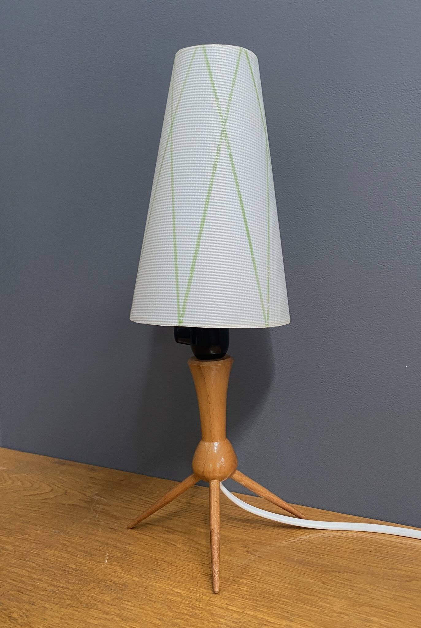 wood smalll table lamp 1960s