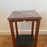 Pedestal table art deco wood and marble