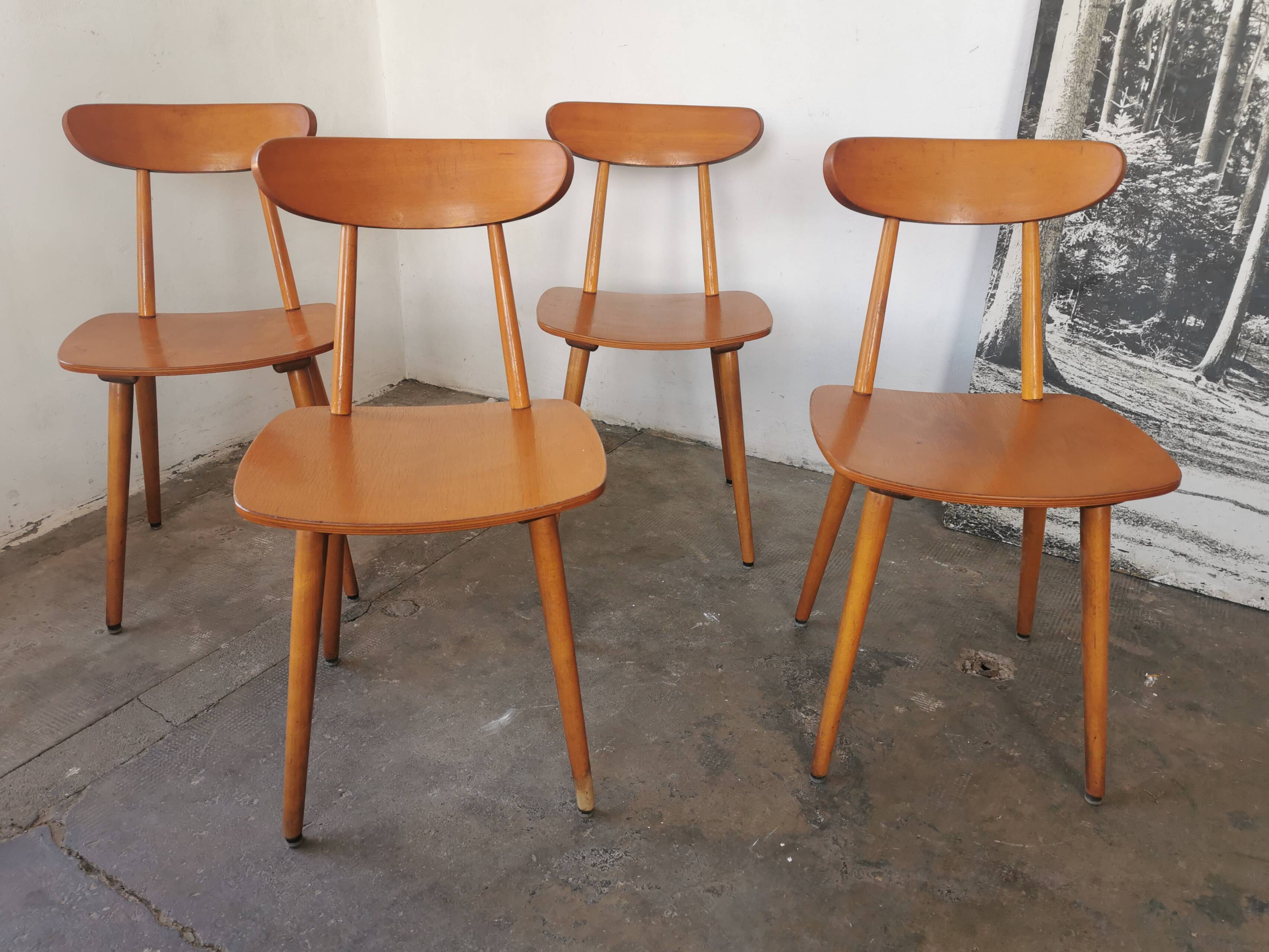 Set of 4 Hiller chairs, vintage 1960