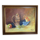 Tableau nature morte dédicacée huile sur toile signée