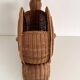 Italian Vintage Large Rattan Snail Basket, 1980s