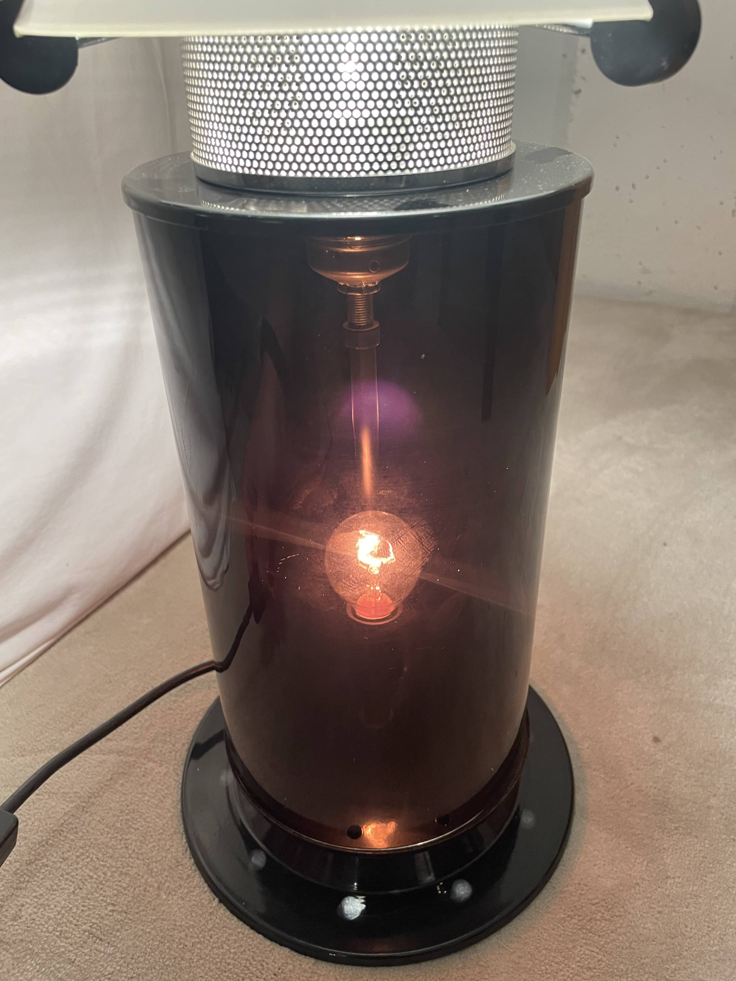 Glass “rocket” lamp, Italy 1980