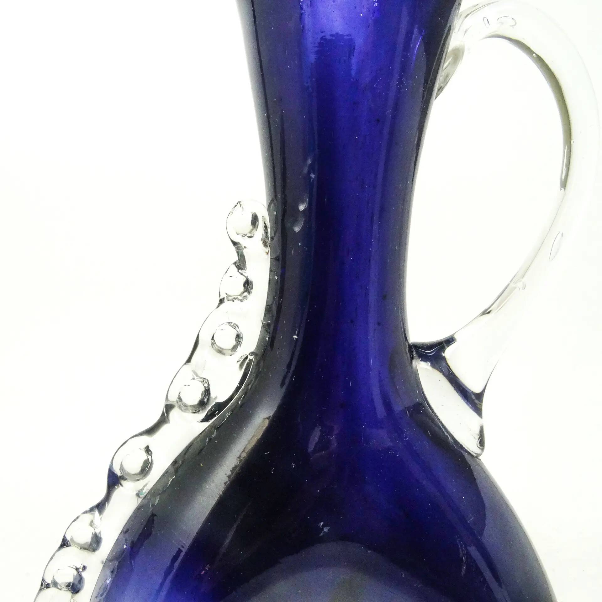 Mid-century modern jug, cobalt double-layered glass, designed by K. Gorski, Poland, 1970s
