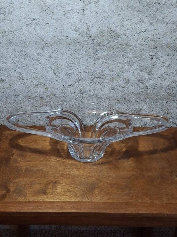 Spectaculaire coupe centre de table cristal de Vannes signee