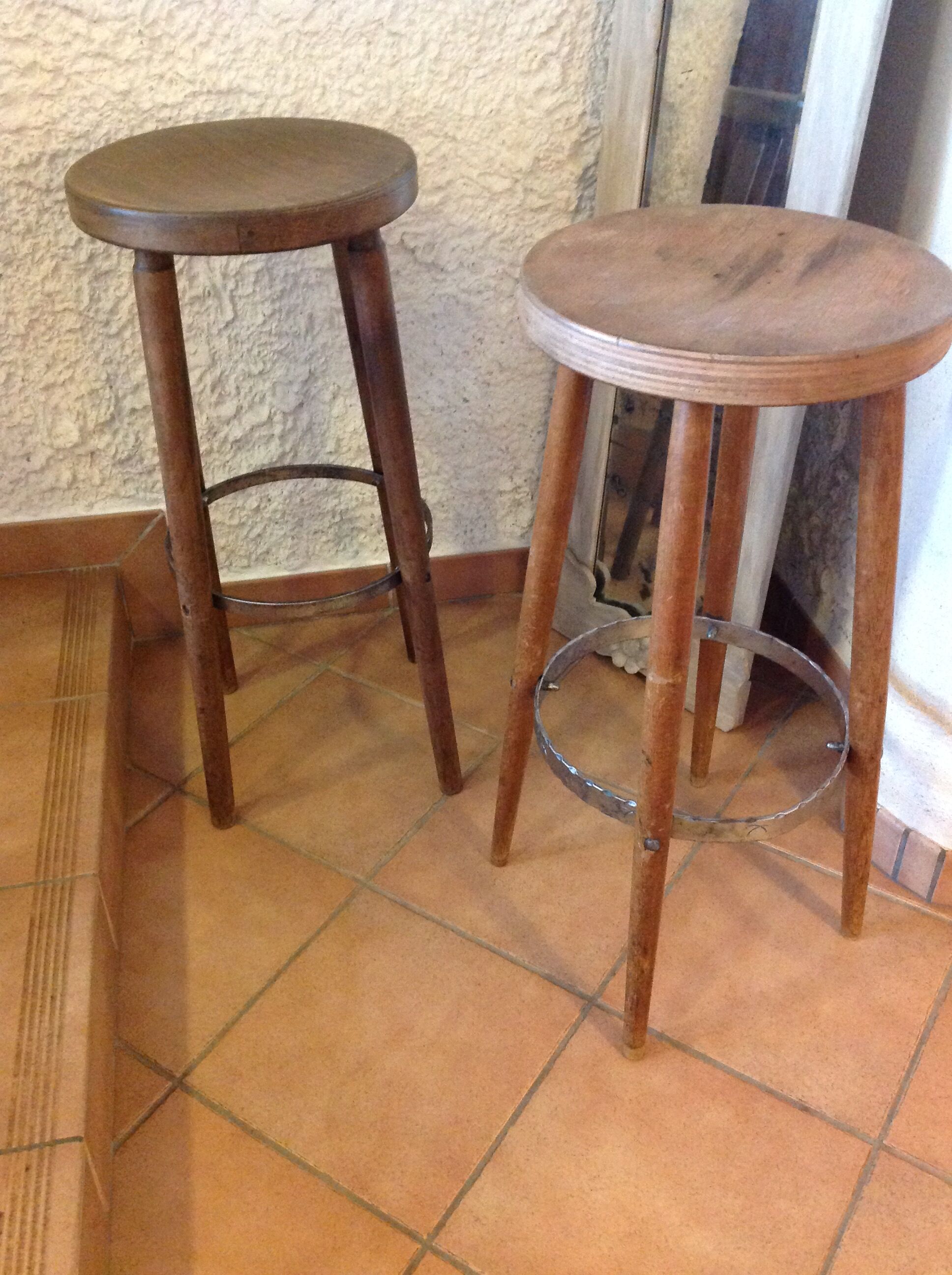 Pair of old stools  60/70