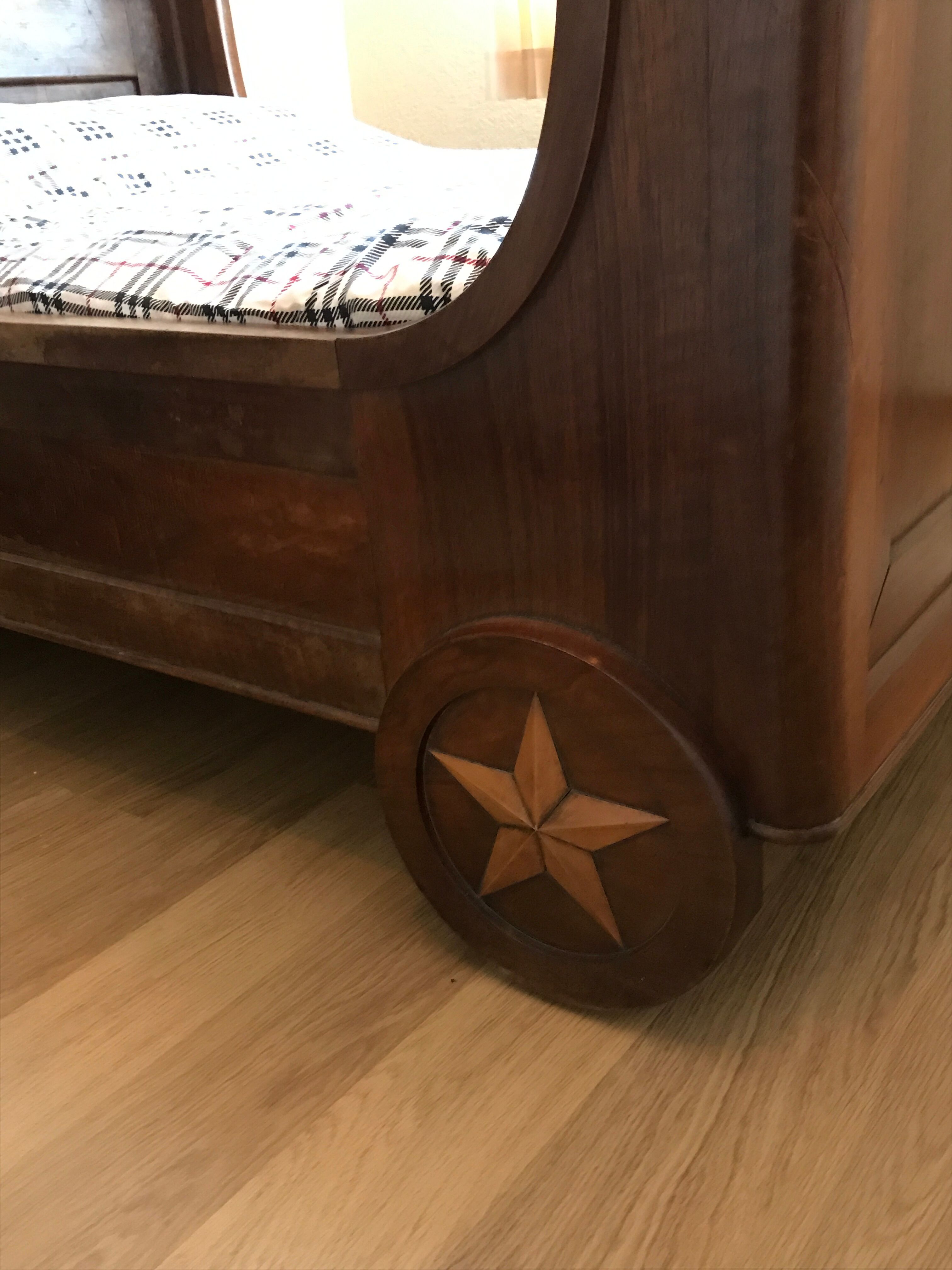 Old solid mahogany boat bed