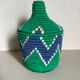 Bohemian artisanal Moroccan box colored green and blue