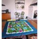 Vintage old stock table cloth floral decor