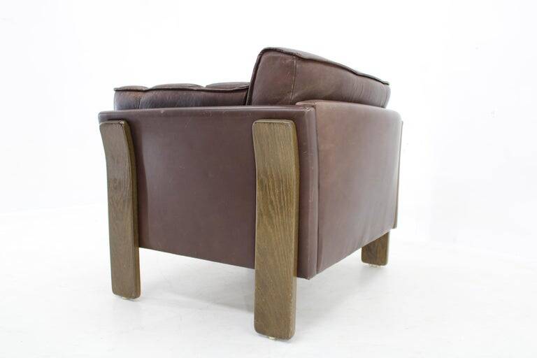 1970s Brown Leather armchair, Denmark