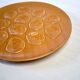 Brown ceramic oyster serving dish in good condition