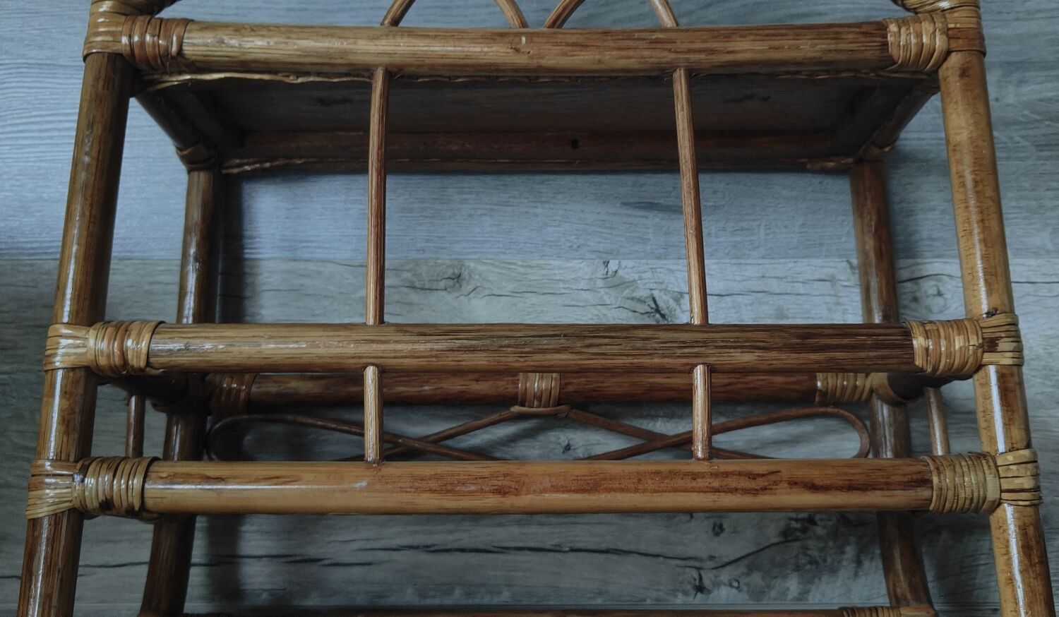 Vintage rattan shelf