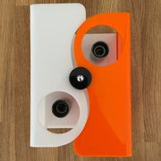 Vintage two-light wall lamp, ABS orange and white, France 1970