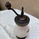 Vintage painted ceramic and wood pepper mill – Brand M – Decor